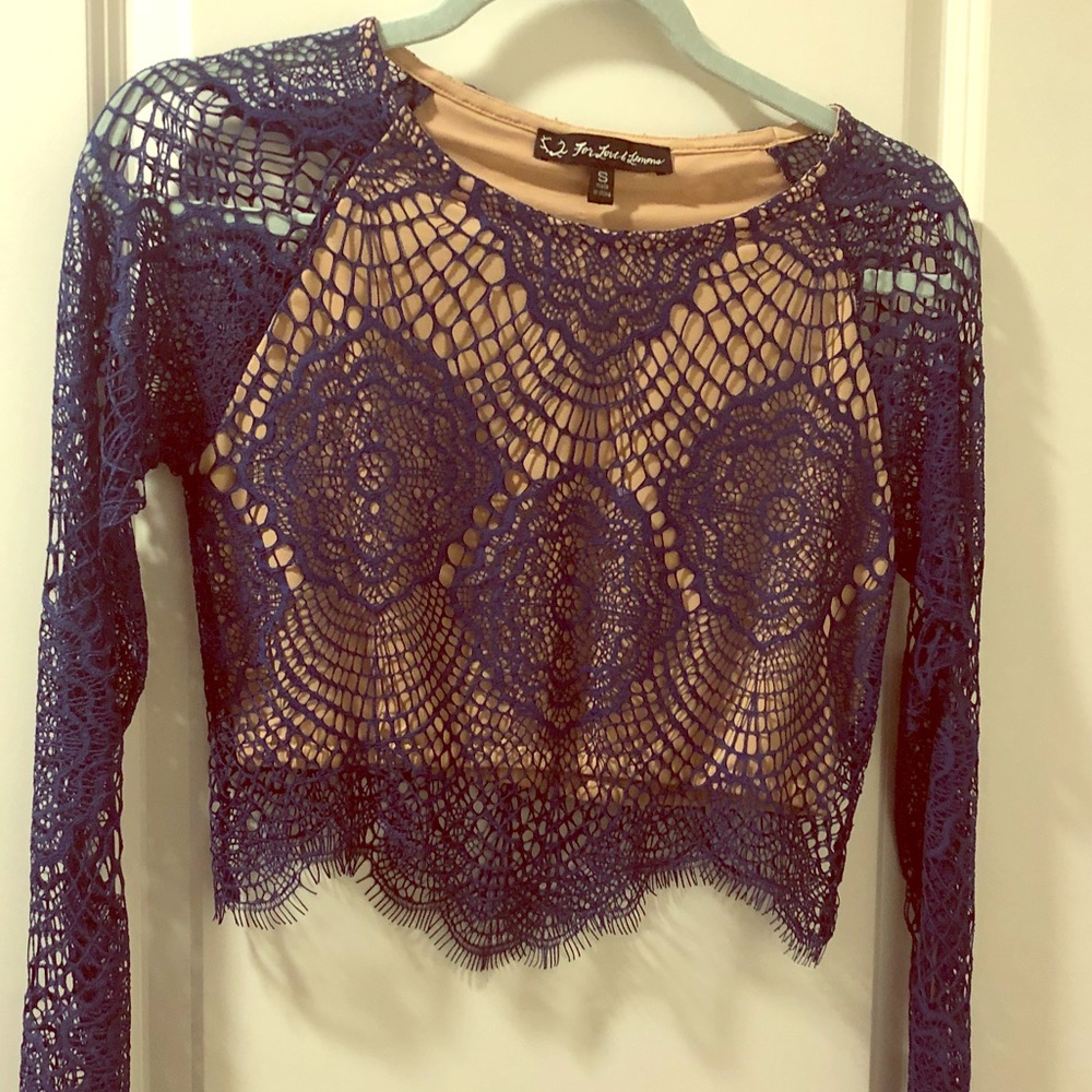 FOR LOVE & LEMONS Grace Lace Crop Top